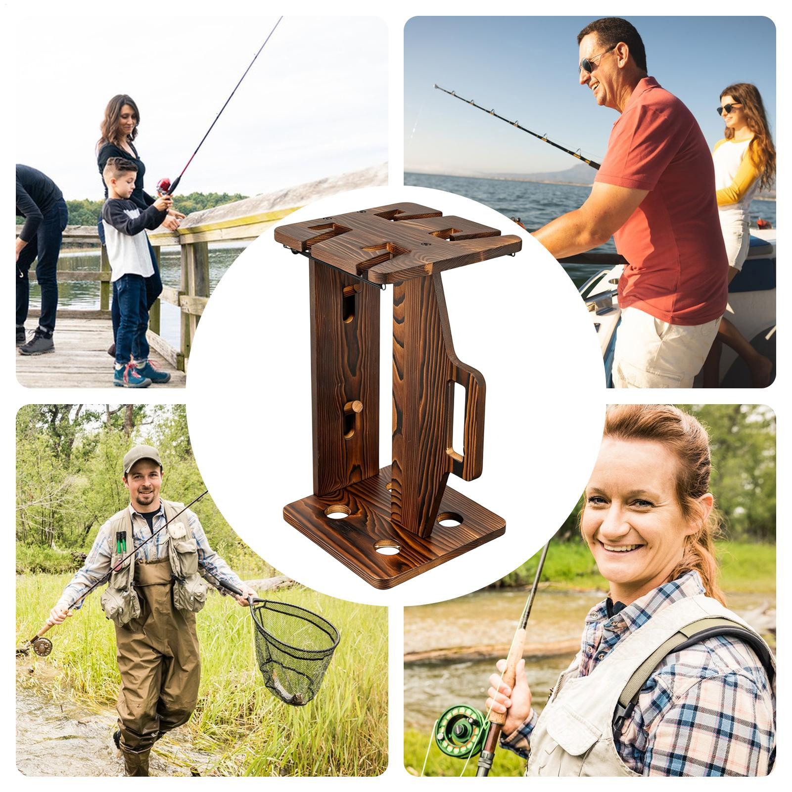 حامل قصبة صيد خشبي محمول قابل  - مراجعة Fishing Rod Rack وسعره