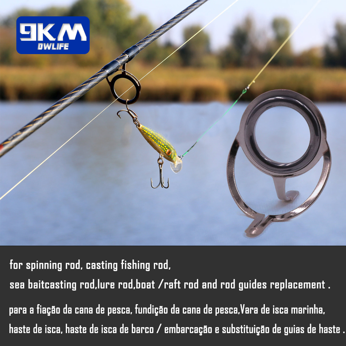 الصيد رود دليل 9 ~ 200 قطعة ال - مراجعة Fishing Rod Guide Replacement وسعره