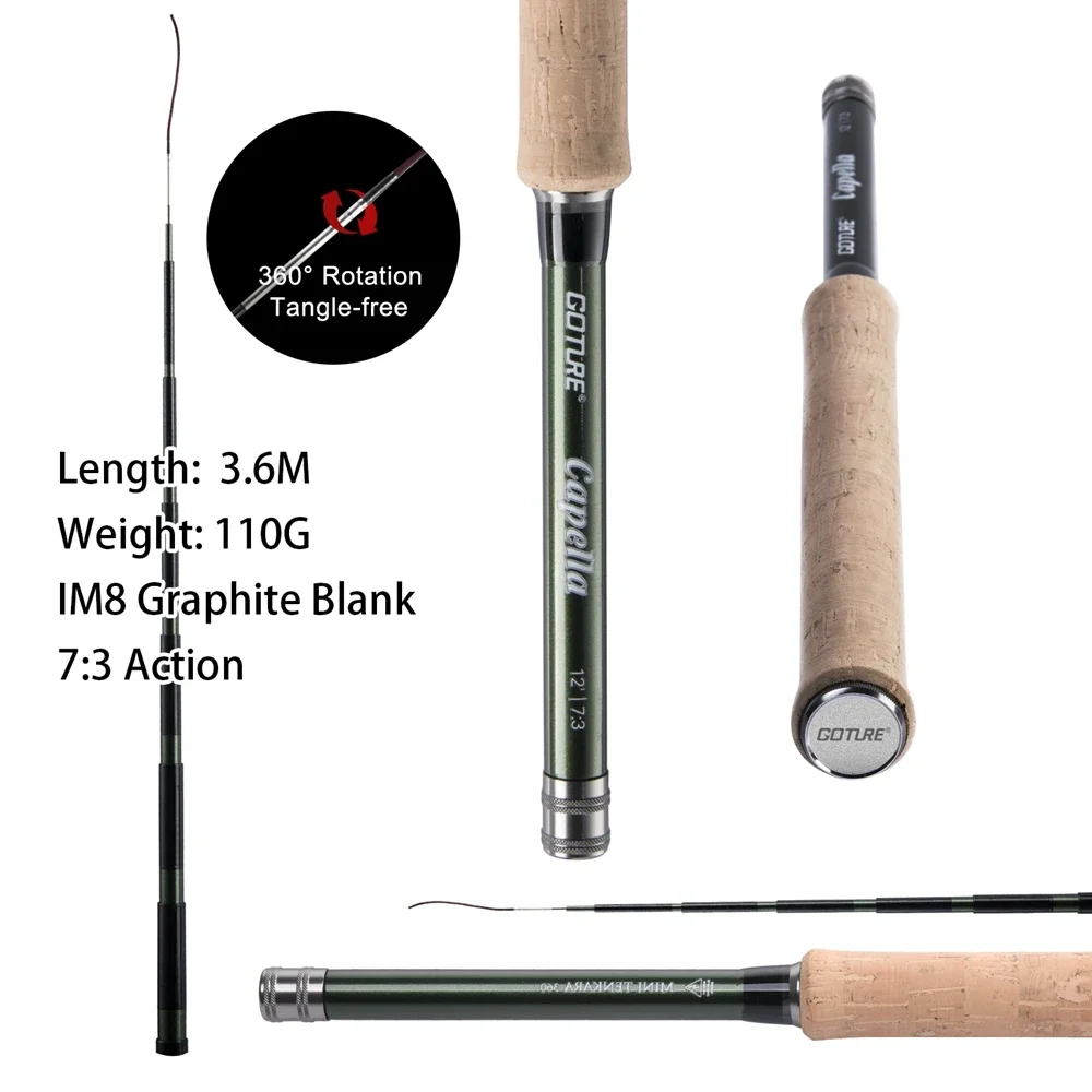 طقم صيد السمك بالذباب من جوتور - مراجعة Fishing Rod Carbon Fiber وسعره
